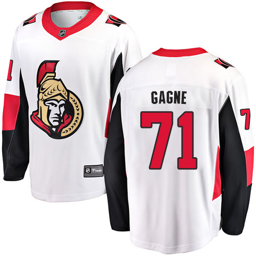 Kinder Ottawa Senators Eishockey Trikot Gabriel Gagne #71 Breakaway Weiß Fanatics Branded Auswärts